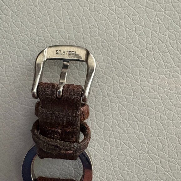 Fossil Watch with Brown Leather Band and Fossil Leather Key Fob - Picture 6 of 9
